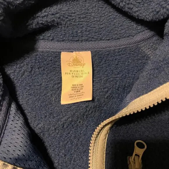 Disney Parks Mickey Mouse Blue Fleece Full Zip Jacket Xl - Picture 3 of 4